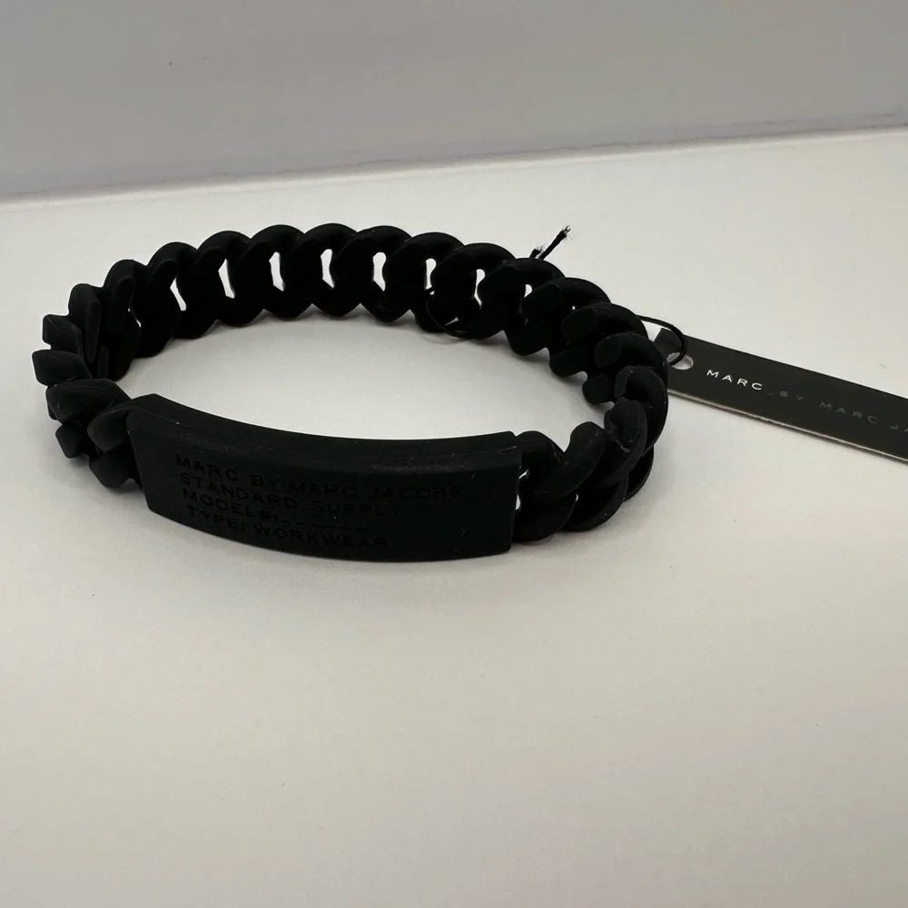 Marc by Marc Jacobs Black Silicone Braided Bracelet NWT - Picture 5 of 7